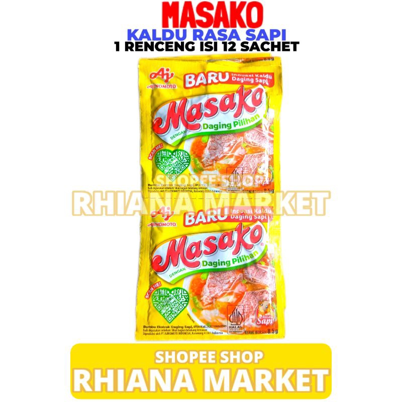 

Kaldu Rasa Sapi Masako 1 Renceng Isi 12 SCT