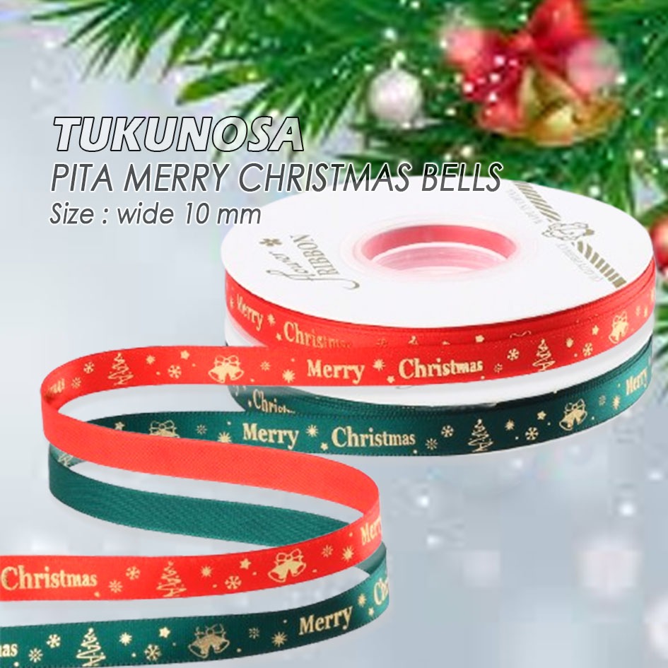 

PERROLL PITA TEXT MERRY CHRISTMAS 10 MM pita natal 1 cm pita hampers souvenir suvenir