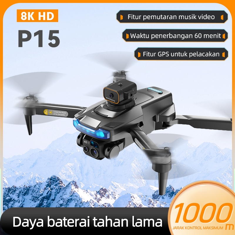NEW P15 Drone kamera jarak jauh fotografi udara profesional murah dual camera drone premium