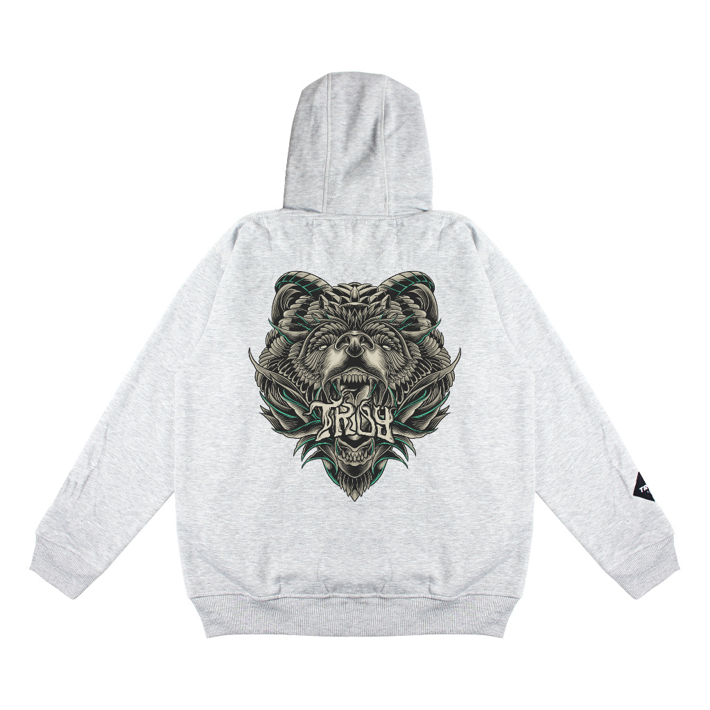 Troy Company Hoodie Zipper Grey Misty Onikuma - Hoodie Zipper Hoodie Abu Misty ZHD 2845