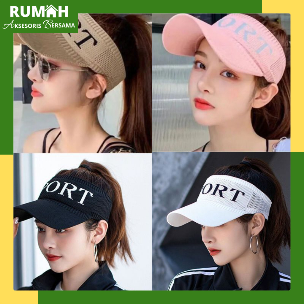 RAB TP560 Topi Sport Cap Golf Senam Pantai Korea Bahan Rajut Karet Olahraga Sport Topi Olahraga Prem