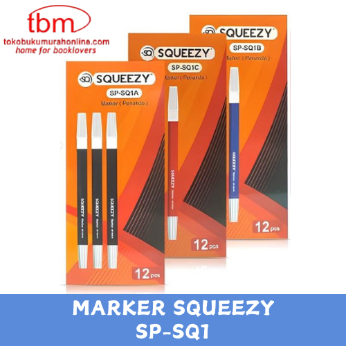 

TBMO Spidol Marker Squeezy SP-SQ1 / Spidol Warna Kecil [1 Pack - 12 Pcs] / Spidol Penanda