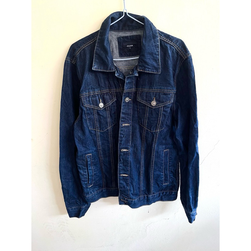 POLHAM JAKET JEANS DENIM PRIA COWOK LAKI PRELOP POLHAM BIRU NAVY DONGKER