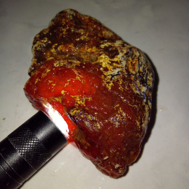 Original Batu Permata Bacan Obi Merah Redish Kristal Giwang Asli Maluku