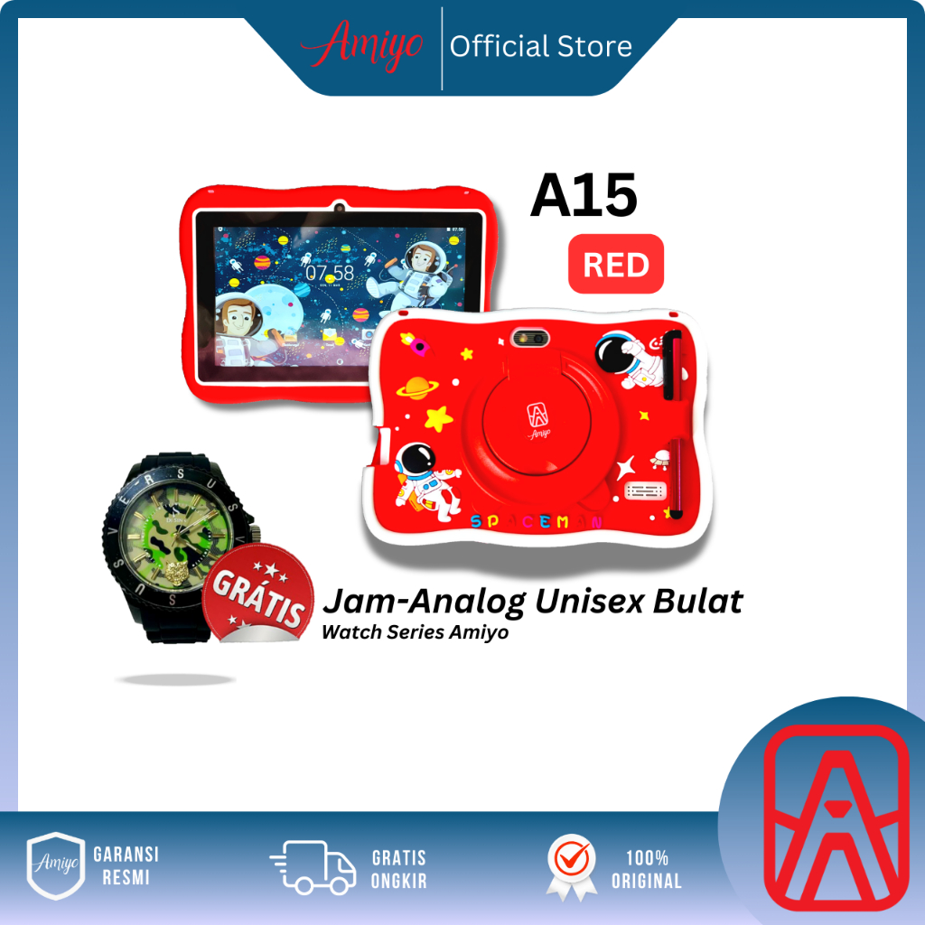 AMIYO TAB STUDY KIDS Tablet Anak A15 Astronout Version IPS Screen Tablet Edukasi 7inchi + Jam Tangan