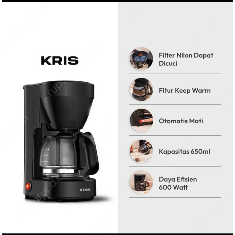 Kris 650 Ml Coffee Drip Maker - Hitam