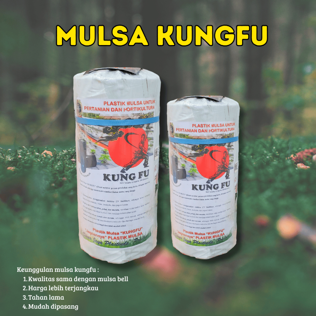 Mulsa Kungfu 18kg-Mulsa Hitam Perak-Plastik Mulsa Pertanian