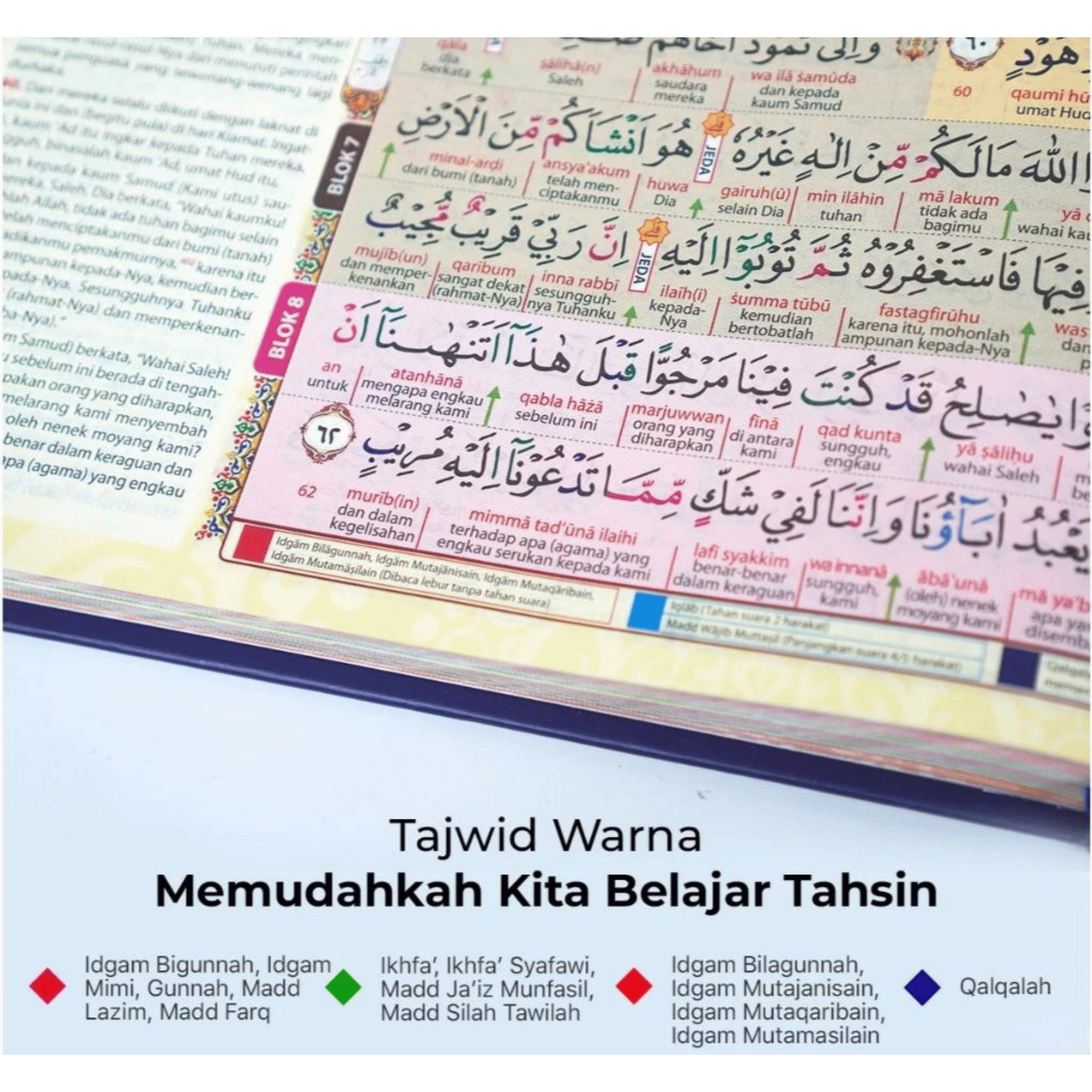 Al Quran Custom Nama 8 Blok Warna Al Quran Hafalan Hadiah Untuk Anak Al Quran Full Warna Terjemahan