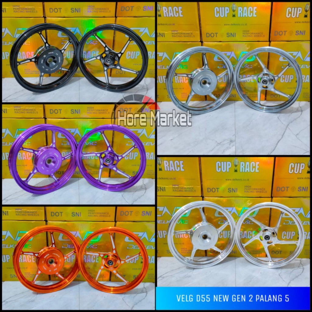 VELG DELKEVIC D55 NEW GEN 2 VARIO 125 150 / BEAT FI ESP DELUXE STREET / MIO SPORTY SOUL J KARBU FINO