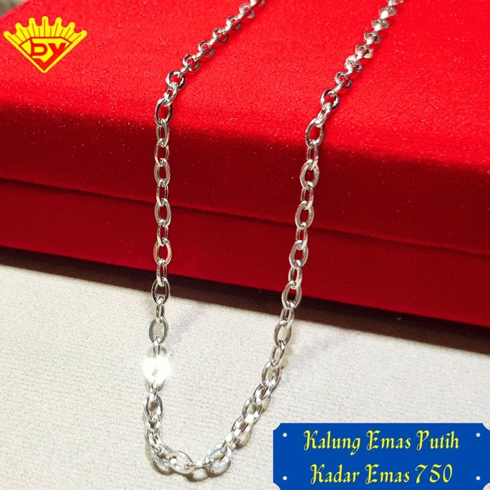 Kalung Rantai Emas Putih Kadar Emas 750