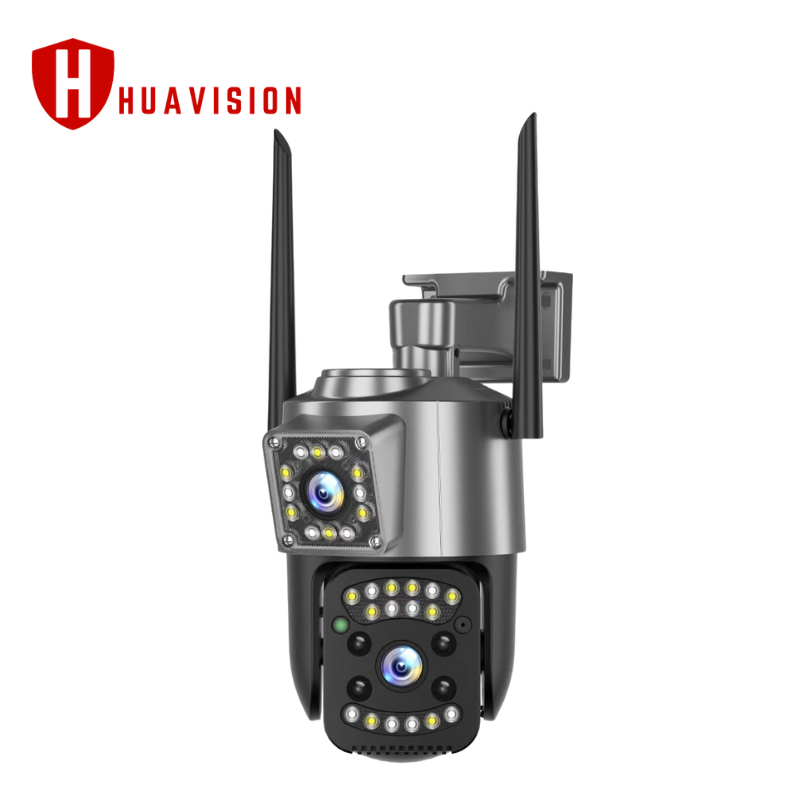HUA vision V380 PRO HD 1080P Dua lensa CCTV Kamera Dalam dan Sambungan WiFi tanpa Kabel Luar 360 °