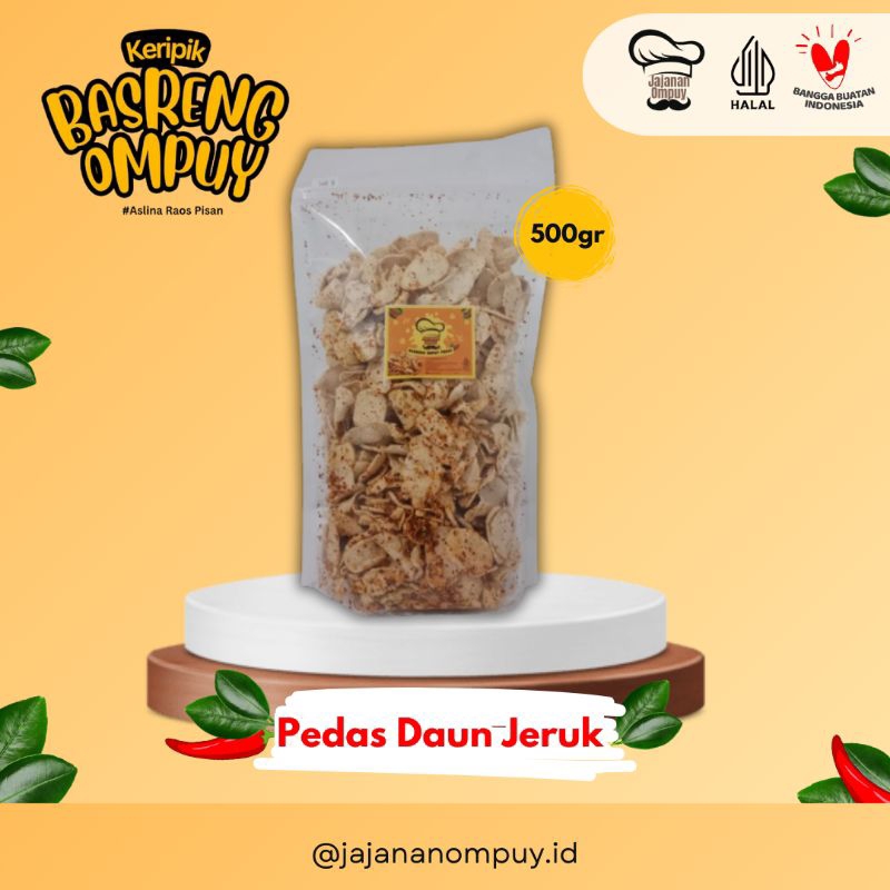 

Keripik Basreng Ompuy Pedas Daun Jeruk 500 gram
