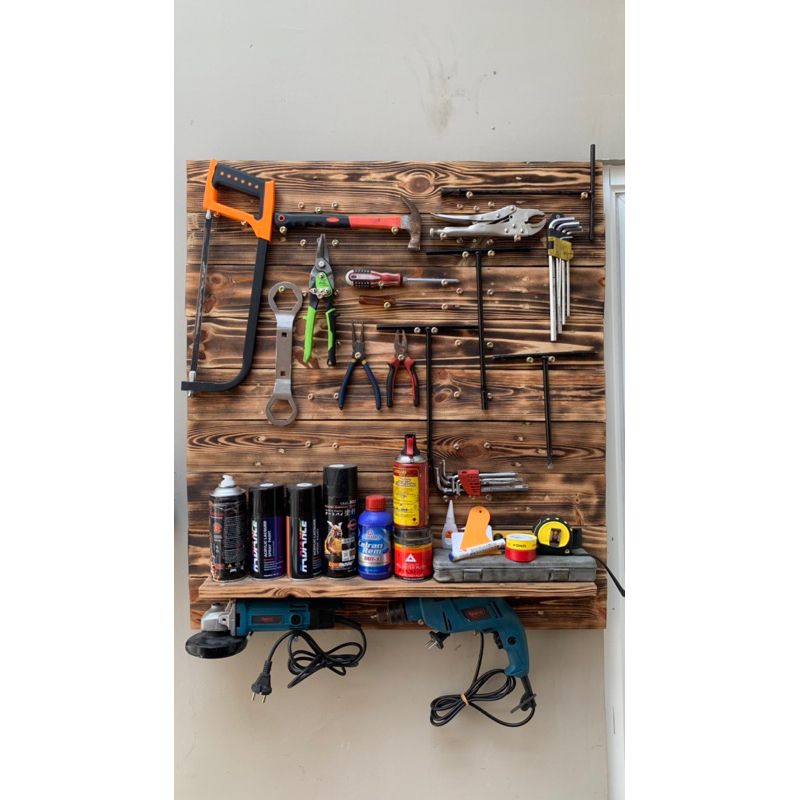 Pegboard Gantungan Peralatan Dari Kayu (HOME MADE)