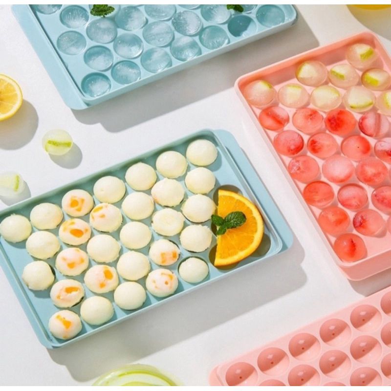 (cetakan ukuran Jumbo) Cetakan Es Batu 33 slot lubang jumbo / Cetakan Jelly / Cetakkan puding bulat 
