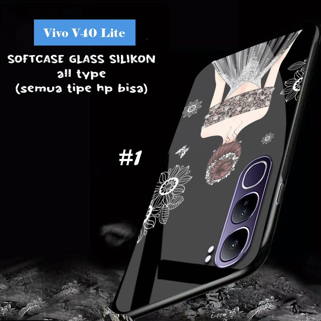 [FK-65] Softcase Kaca Glass Akrilik Silikon For - VIVO V40 Lite - Kesing VIVO V40 Lite Terbaru - Kes