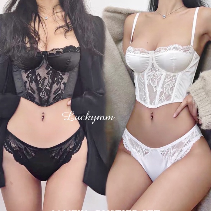 Terjangkau Bustier set sexy lingerie wanita  Bustier Top lingerie sexy korset bra wanita 6