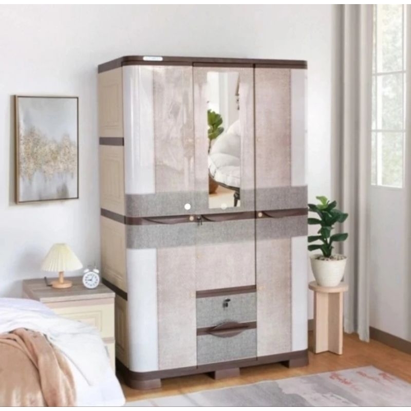 Lemari 3 Pintu Plastik lemari baju/ pakaian 3 pintu Plastik SCOC 3P OLYMPLAST lemari plastik murah b