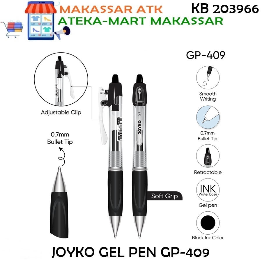 

[PCS] JOYKO GEL PEN GP-409 PENA CAIR KLIP PER