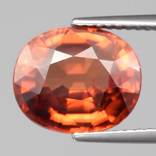 Batu Cincin Permata Zircon Jingga Merah Muda Oval Natural 7.34 Ct. Untreated Bersertifikat