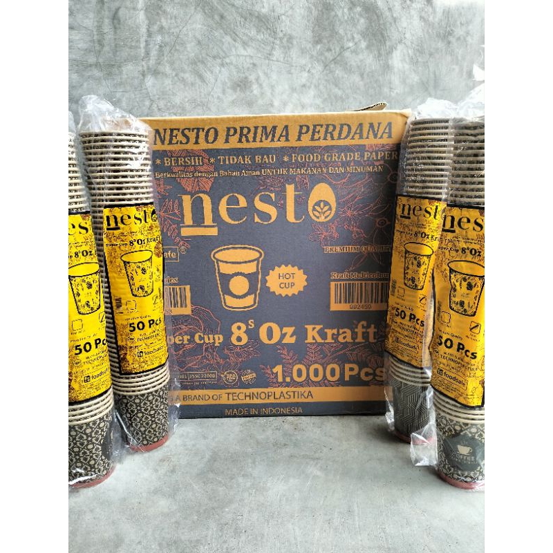PAPER CUP 8oz KOPI CUP GELAS KOPI TEH PANAS