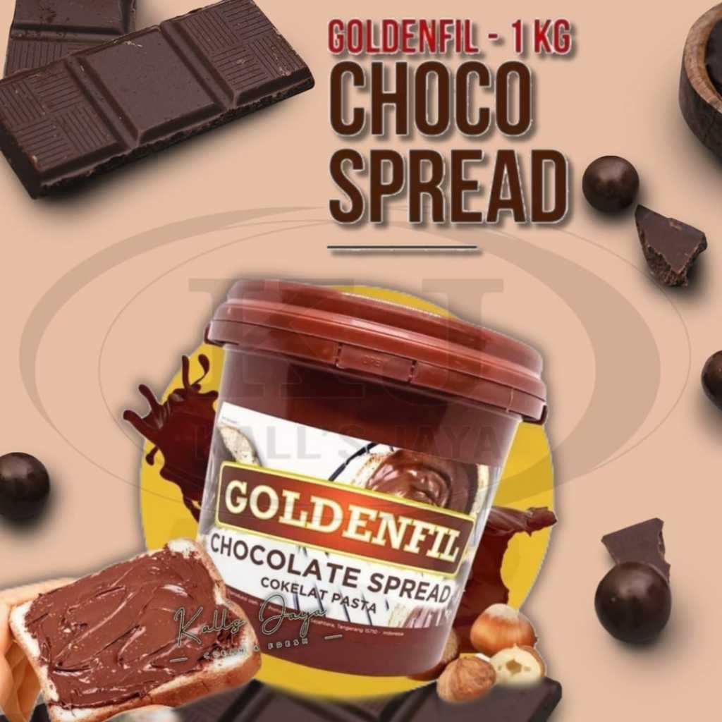 

GOLDENFIL CHOCOLATE SPREAD 1kg / Selai Coklat TANPA Crunchy