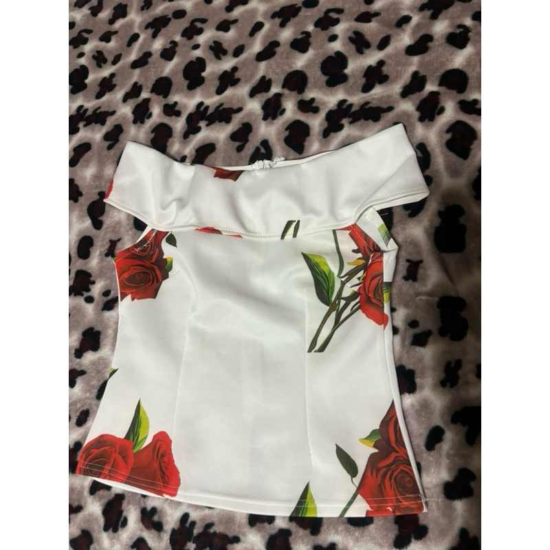 baju sabrina bunga preloved