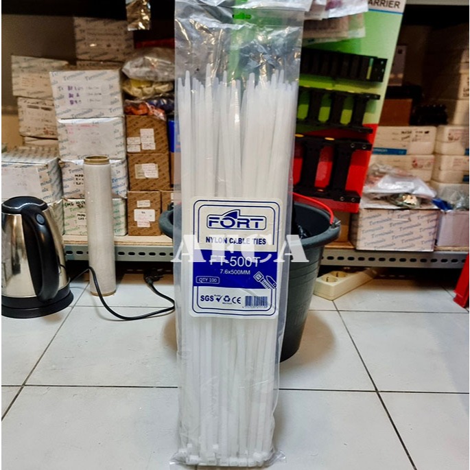 FORT Nylon Cable Ties FT-500T Uk: 7.6 x 500 mm ( 1 Pack = 100 Pcs )