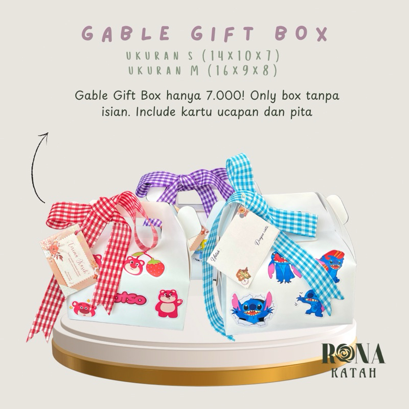

ONLY BOX Gable Gift Box Aesthetic Hadiah Wisuda Ulang tahun Karakter Ukuran S dan M