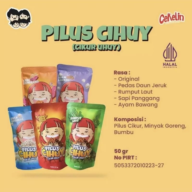 

Snack Cekelin Pilus Cemilan Indonesia 50gr VIRAL Rasa Original, Pedas Daun Jeruk, Ayam Bawang, Sapi Panggang, Rumput Laut