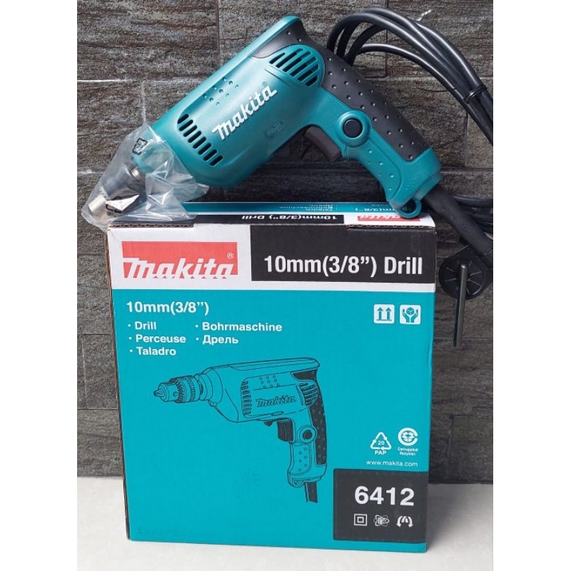 MESIN BOR TANGAN MAKITA 6412 / MESIN BOR LISTRIK MAKITA 6412 10MM ELEKTRIK DRILL MAKITA BARU