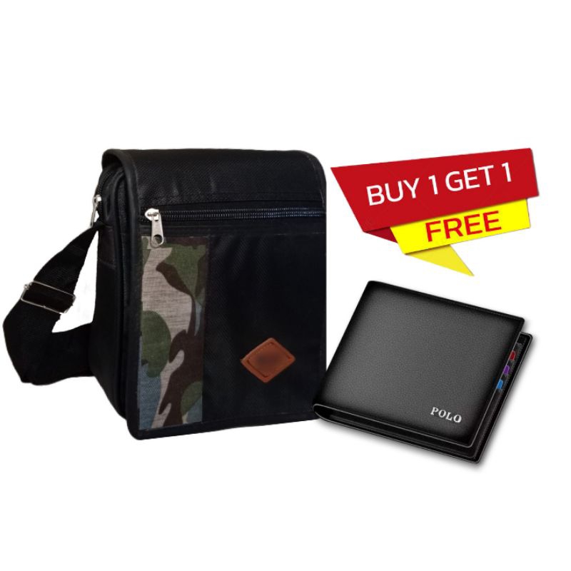 Tas Selempang Pria ( BONUS DOMPET ) Tas Bahu Pria Gratis Dompet