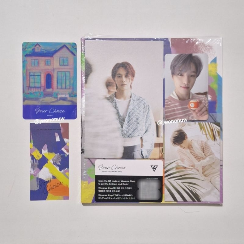 album sealed seventeen your choice beside ver - svt photocard scoups jeonghan joshua jun hoshi wonwo