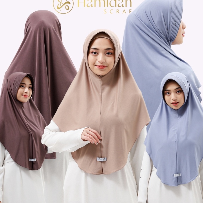 ELEGAN Hamidah  Hijab Adeeva Bergo size L HamidahBergo Hamidah Pad Panjang