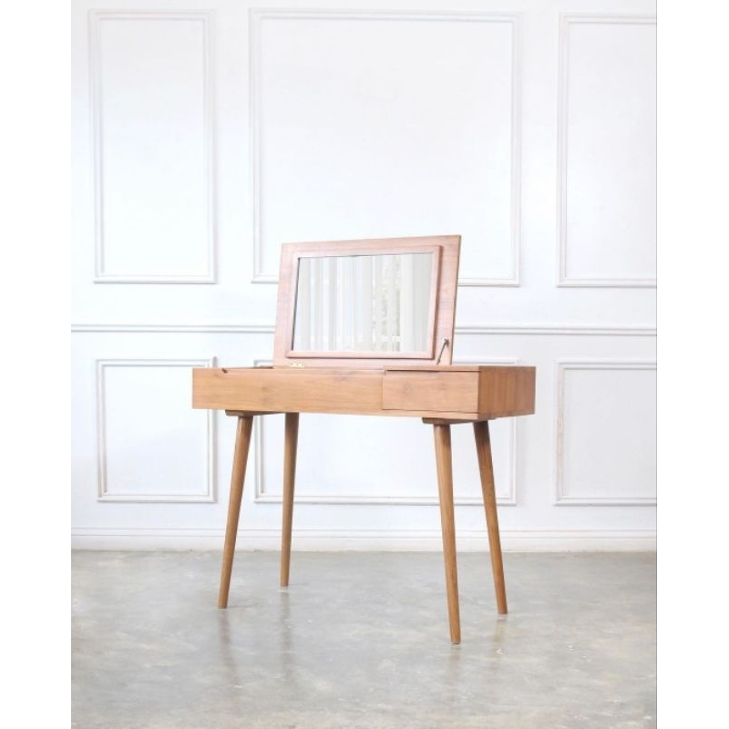 meja konsul meja rias kayu jati kombinasi kaca costum