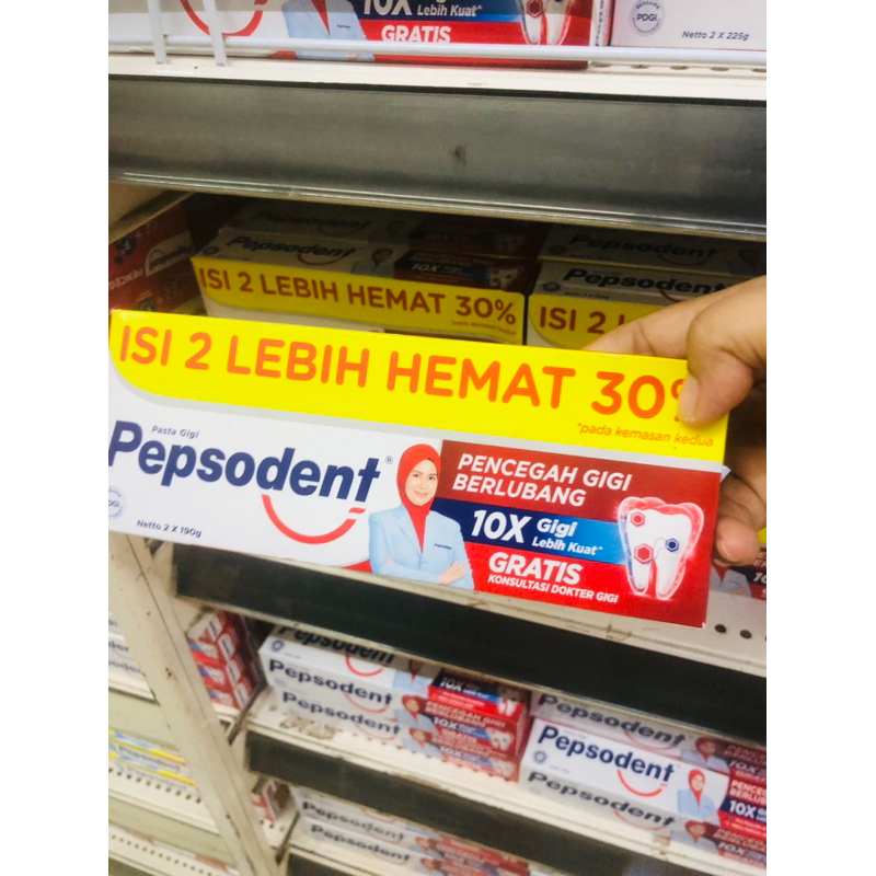 PROMO DAPAT 2 190gram PEPSODENT WHITE PENCEGAH GIGI BERLUBANG