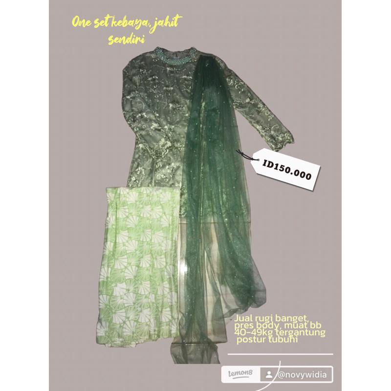 Kebaya 1set, kebaya payet/kebaya jahit sendiri