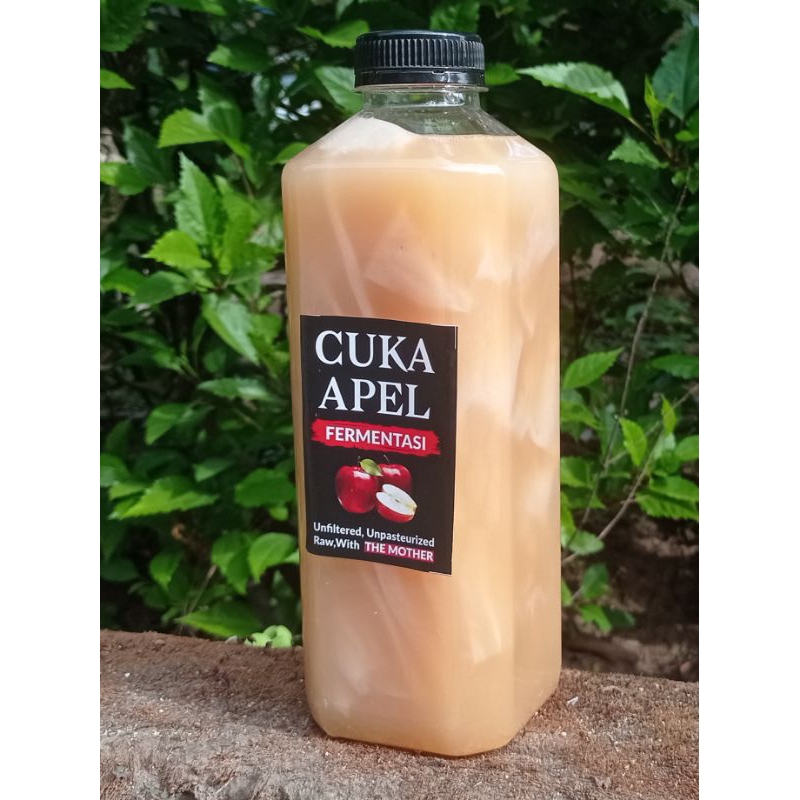 Cuka Apel Fermentasi 1 liter murni with Mother Bragg Tahesta Nutrigreat Vinega Kurma Lemon Alkali Na