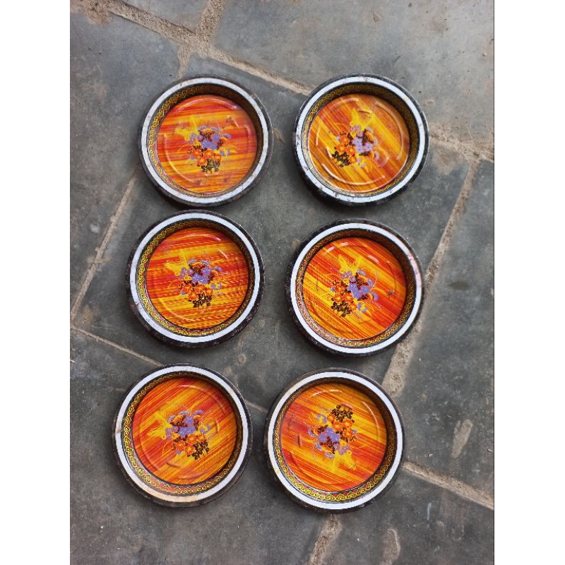 Lepek alas gelas seng motif jadul