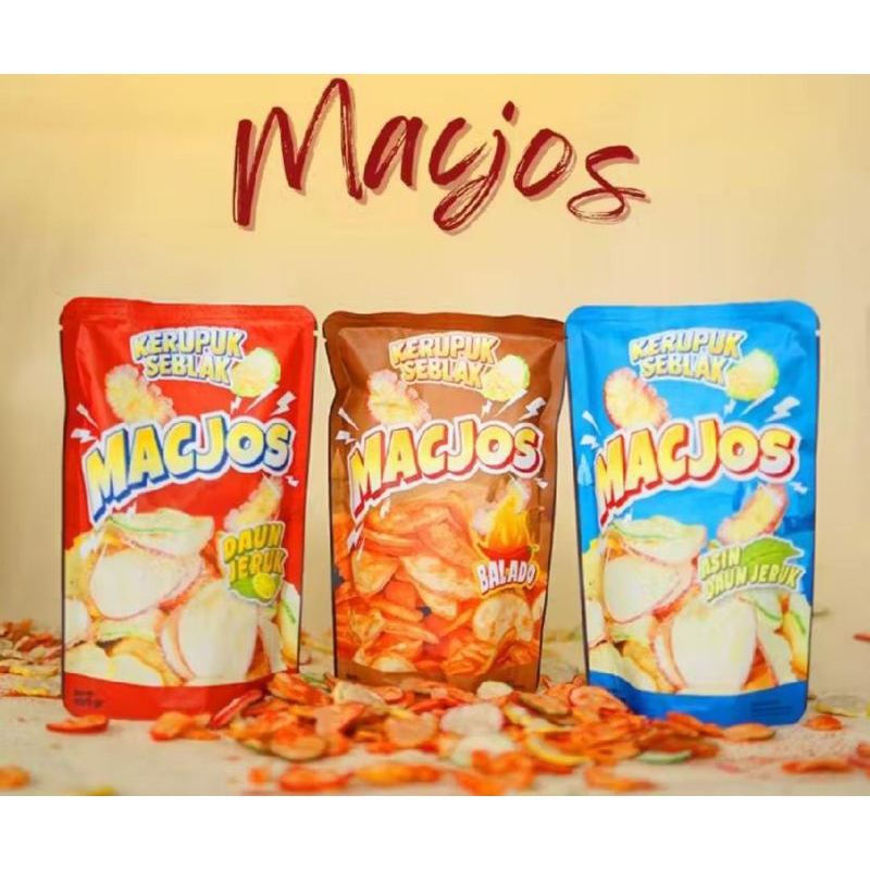 

Snack Macjos Kerupuk Seblak Aneka Rasa Kemasan Premium 100gr