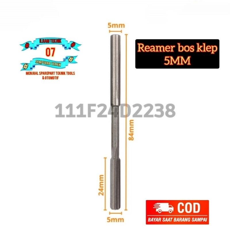 Reamer Mesin 5mm Reamer Bosh Klep Motor HSS Bukan Carbide