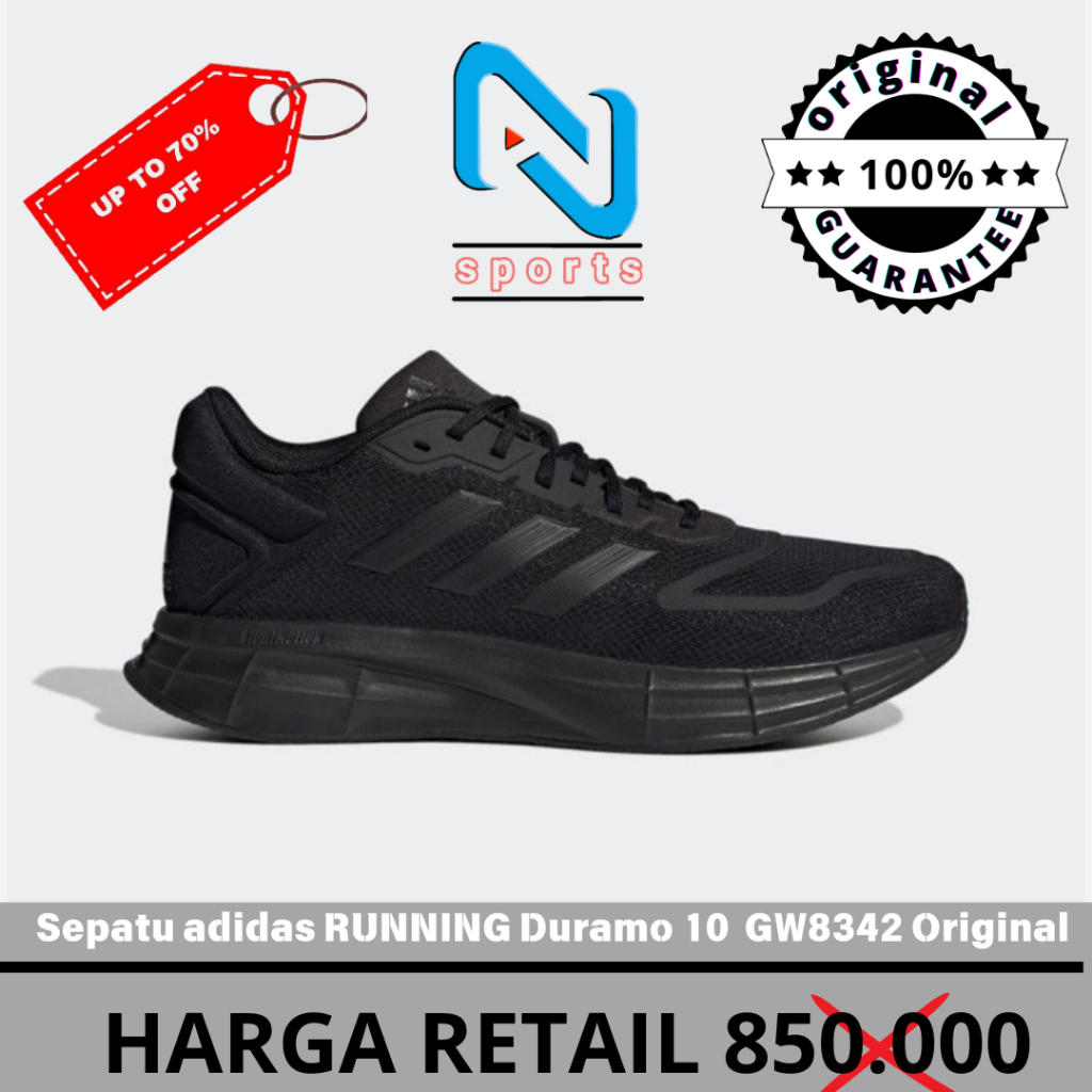 Sepatu adidas RUNNING Sepatu Duramo 10 Pria Hitam GW8342 Original 100%