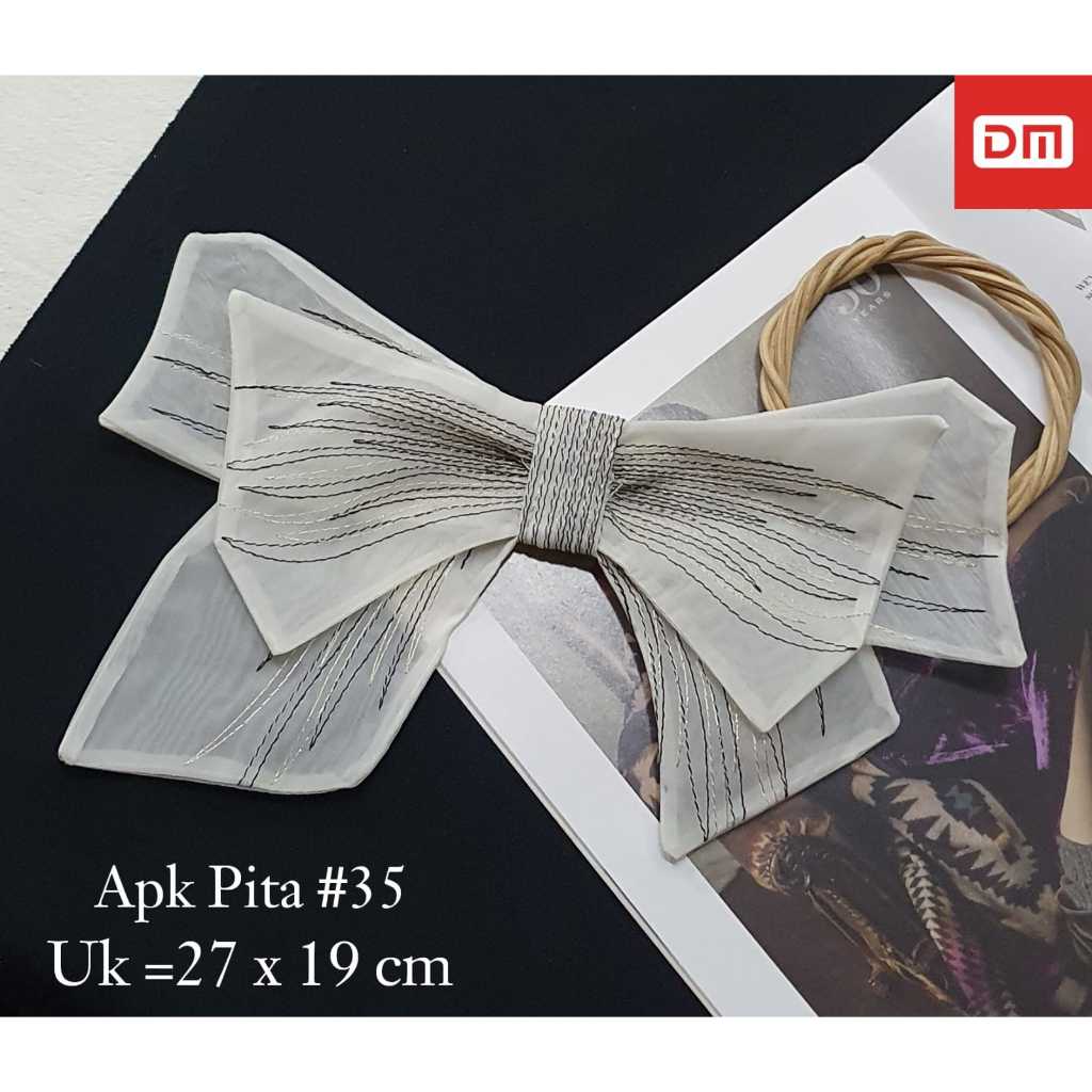 Aplikasi Pita Organza cream/aksesoris baju/tempelan baju