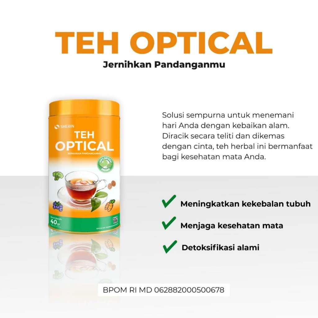 

Teh Optical - Teh Herbal Optical Kombinasi Bilberry & Wortel Untuk Kesehatan Mata Isi 30