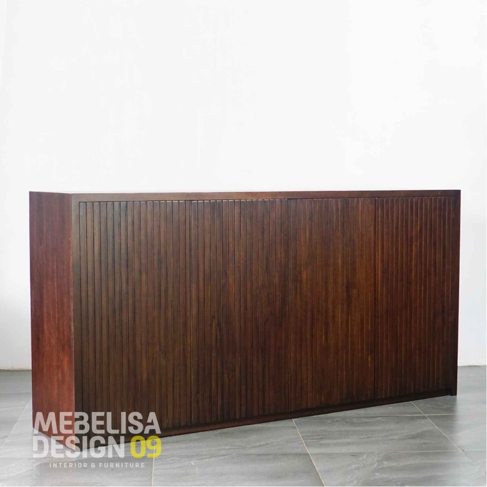 Bufet Panjang Minimalis Kayu Jati 4 Pintu Salur