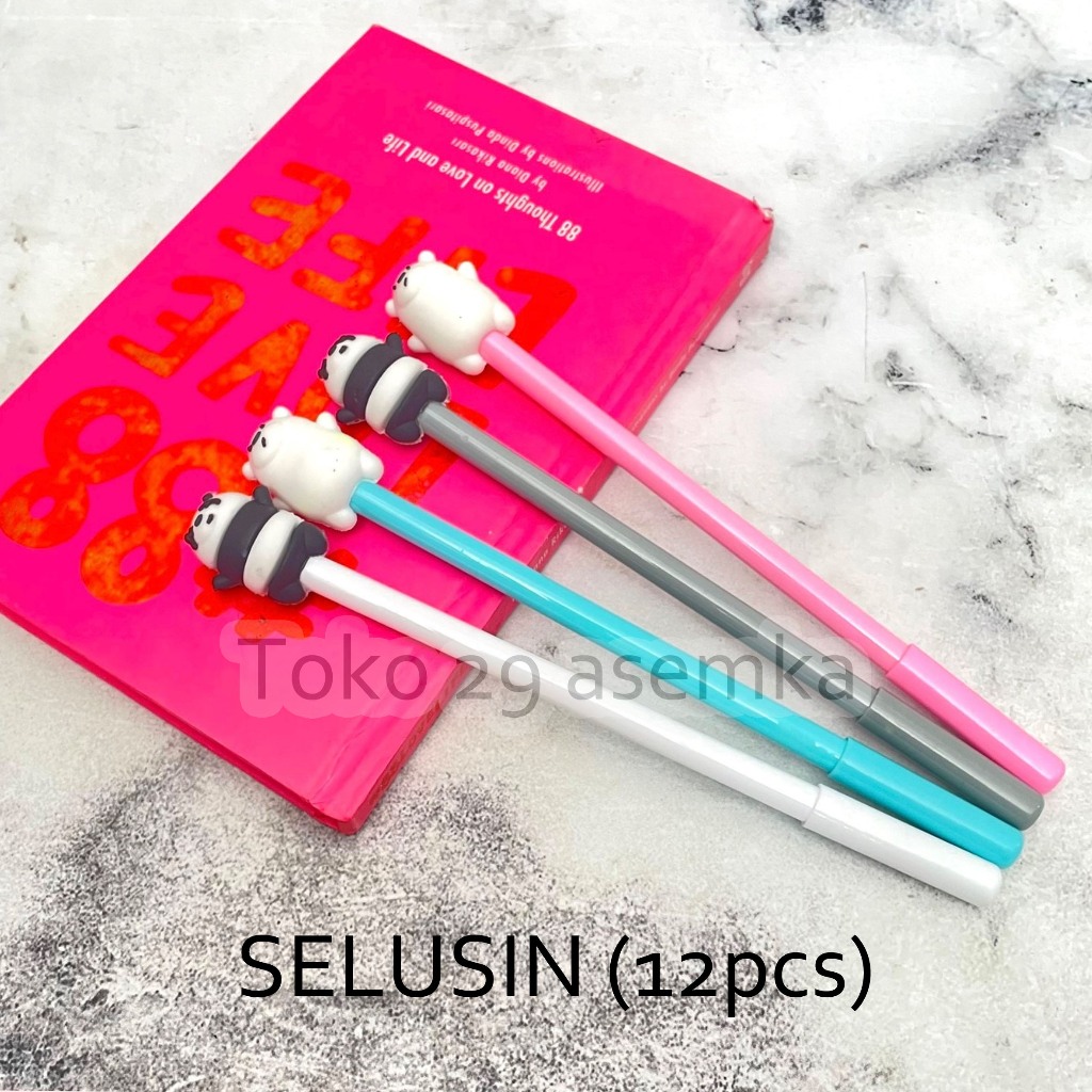 

SELUSIN (12 PCS) PULPEN GEL WE BARE BEAR WBB PANDA PAN ICE BEAR GRIZZLY PEN PENA BOLPEN BOLPOIN LUCU ANAK ALAT TULIS KANTOR SEKOLAH