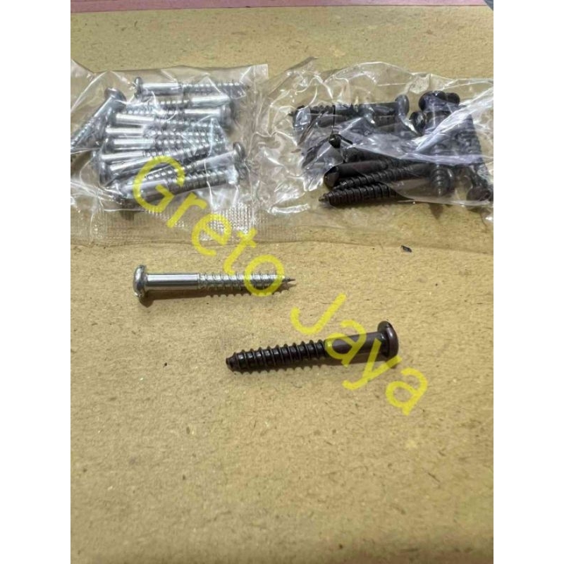 ( 10 pcs ) Sekrup Nako 3cm 3 cm Kepala Muncul Bulat Jendela Besi Tralis Kamar Bingkai Skrup