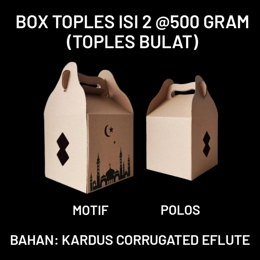 

10 Pcs Gable Box Hampers Parcel Lebaran Motif Idul Fitri Dus Toples Isi 2 Ukuran 14 x 14 x 14cm
