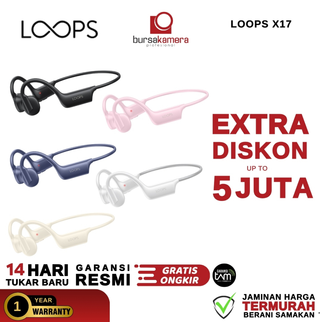 LOOPS Bone Conduction X17 Lite Bluetooth Earphone Loops X 17 Bone Conduction GARANSI RESMI TAM