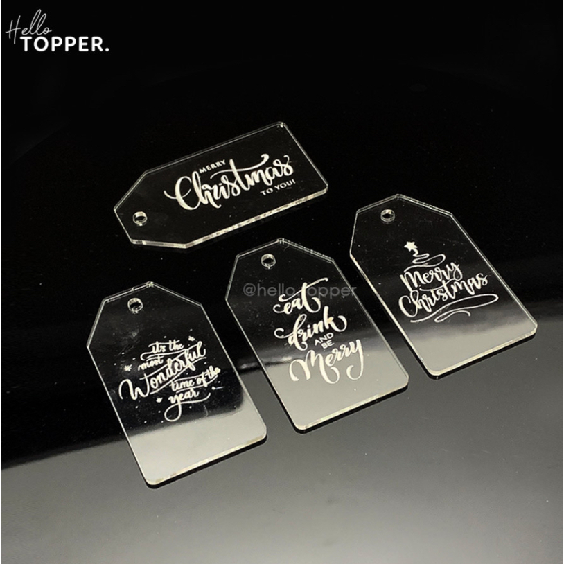 

Christmas Tag Akrilik Tag Natal Christmas Hampers Label Tag Souvenir Gift Hampers Kado Acrylic