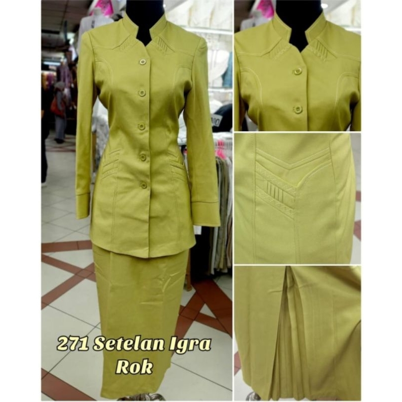 Setelan Blazer Warna Lime - Baju Seragam IGRA Nasional Terbaru Set Rok dan Celana Panjang